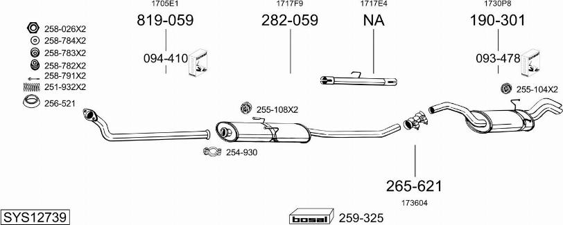 Bosal SYS12739 - Sistem de esapament allinparts.ro