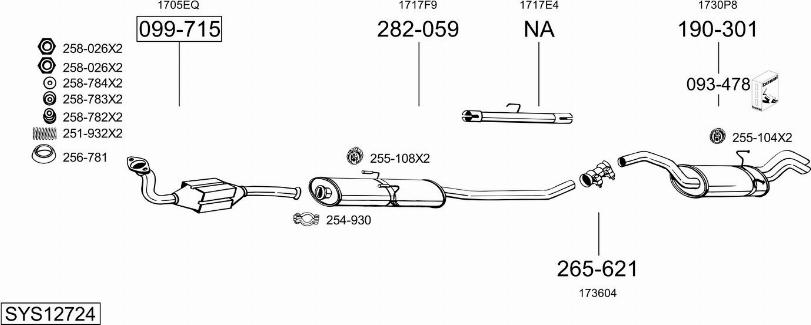 Bosal SYS12724 - Sistem de esapament allinparts.ro