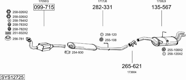 Bosal SYS12725 - Sistem de esapament allinparts.ro