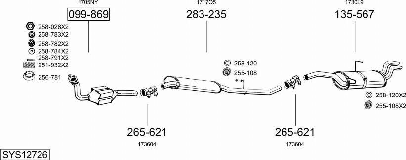 Bosal SYS12726 - Sistem de esapament allinparts.ro
