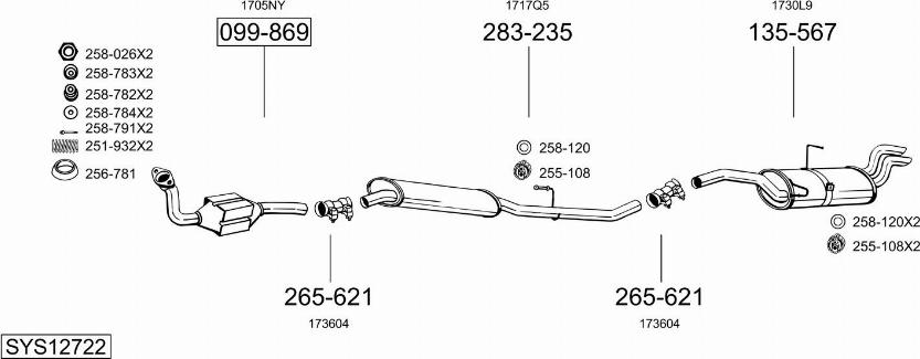 Bosal SYS12722 - Sistem de esapament allinparts.ro