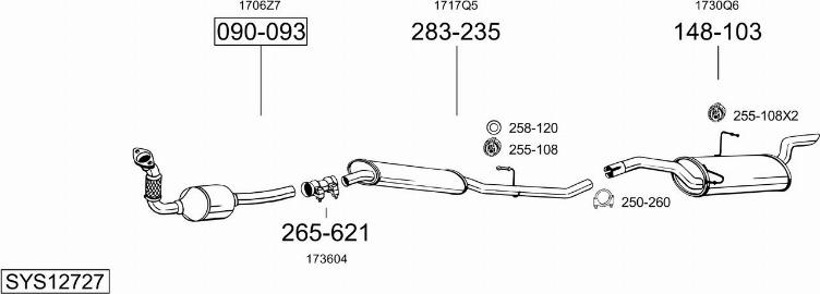 Bosal SYS12727 - Sistem de esapament allinparts.ro