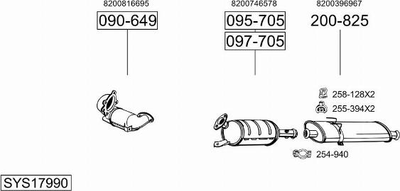 Bosal SYS17990 - Sistem de esapament - allinparts.ro