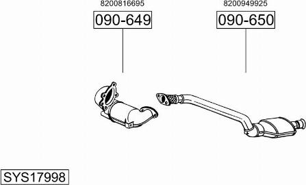 Bosal SYS17998 - Sistem de esapament allinparts.ro