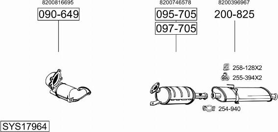 Bosal SYS17964 - Sistem de esapament - allinparts.ro