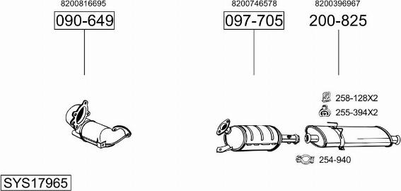 Bosal SYS17965 - Sistem de esapament - allinparts.ro