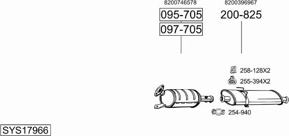 Bosal SYS17966 - Sistem de esapament - allinparts.ro
