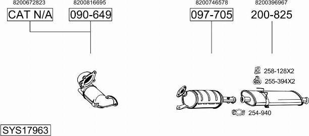 Bosal SYS17963 - Sistem de esapament - allinparts.ro
