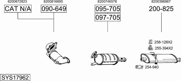 Bosal SYS17962 - Sistem de esapament - allinparts.ro