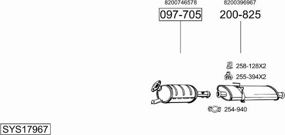 Bosal SYS17967 - Sistem de esapament - allinparts.ro