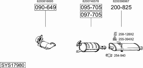 Bosal SYS17980 - Sistem de esapament - allinparts.ro