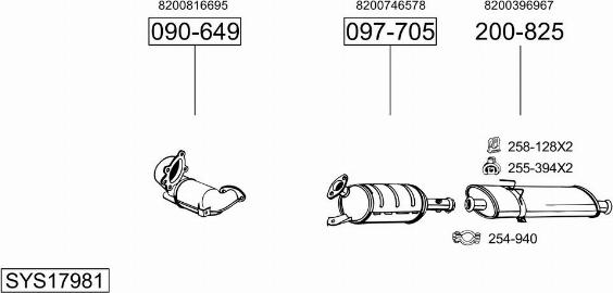 Bosal SYS17981 - Sistem de esapament - allinparts.ro