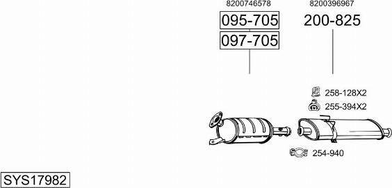 Bosal SYS17982 - Sistem de esapament - allinparts.ro