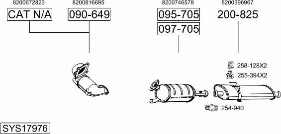 Bosal SYS17976 - Sistem de esapament - allinparts.ro