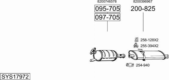 Bosal SYS17972 - Sistem de esapament - allinparts.ro