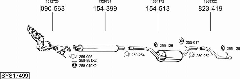 Bosal SYS17499 - Sistem de esapament allinparts.ro