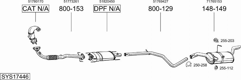Bosal SYS17446 - Sistem de esapament allinparts.ro