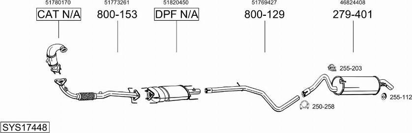Bosal SYS17448 - Sistem de esapament allinparts.ro