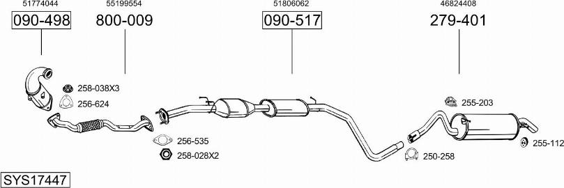 Bosal SYS17447 - Sistem de esapament allinparts.ro