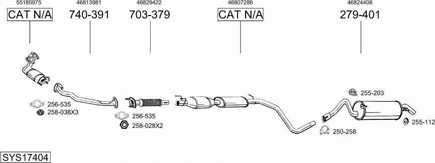 Bosal SYS17404 - Sistem de esapament allinparts.ro