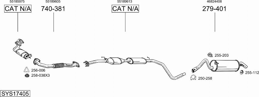 Bosal SYS17405 - Sistem de esapament allinparts.ro