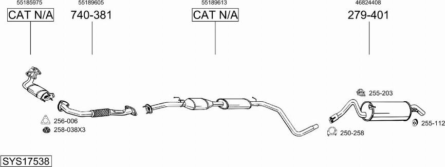 Bosal SYS17538 - Sistem de esapament allinparts.ro