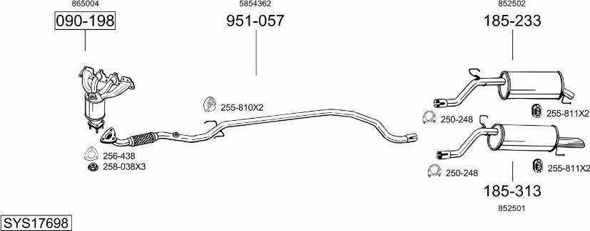 Bosal SYS17698 - Sistem de esapament - allinparts.ro
