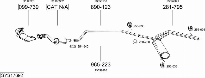 Bosal SYS17692 - Sistem de esapament allinparts.ro
