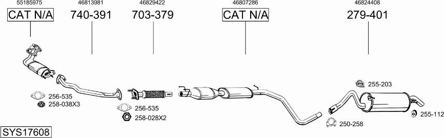 Bosal SYS17608 - Sistem de esapament - allinparts.ro