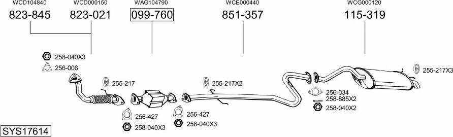 Bosal SYS17614 - Sistem de esapament allinparts.ro