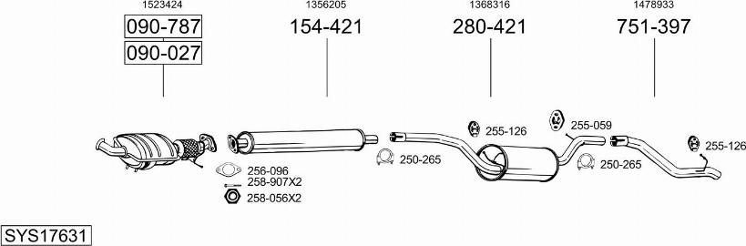 Bosal SYS17631 - Sistem de esapament - allinparts.ro