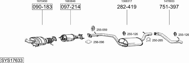 Bosal SYS17633 - Sistem de esapament - allinparts.ro