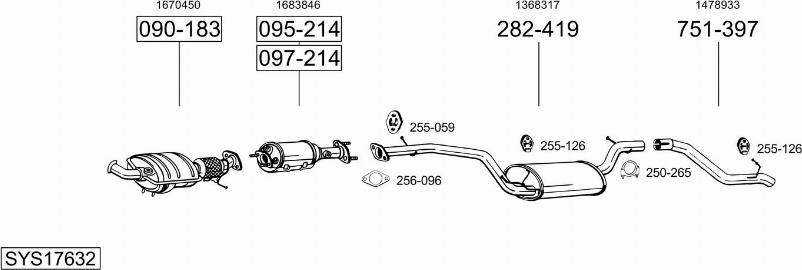 Bosal SYS17632 - Sistem de esapament - allinparts.ro