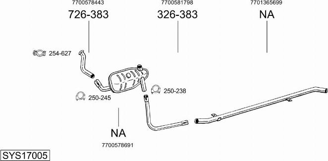 Bosal SYS17005 - Sistem de esapament - allinparts.ro