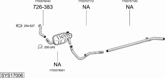 Bosal SYS17006 - Sistem de esapament - allinparts.ro