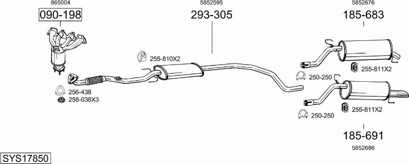 Bosal SYS17850 - Sistem de esapament - allinparts.ro