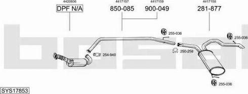 Bosal SYS17853 - Sistem de esapament - allinparts.ro