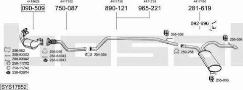 Bosal SYS17852 - Sistem de esapament - allinparts.ro