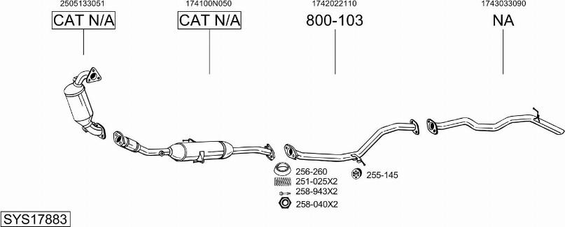 Bosal SYS17883 - Sistem de esapament - allinparts.ro