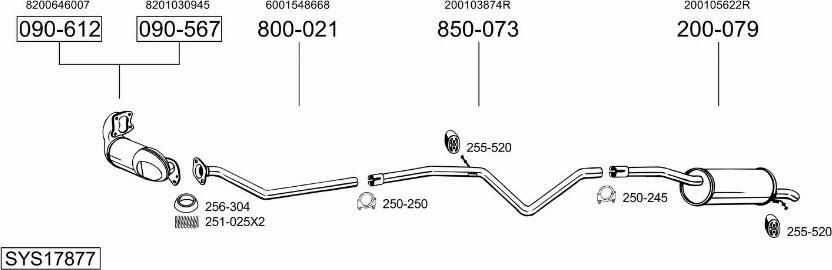 Bosal SYS17877 - Sistem de esapament - allinparts.ro