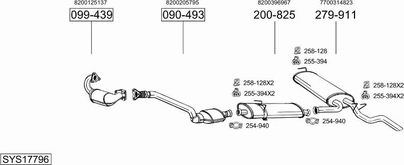 Bosal SYS17796 - Sistem de esapament - allinparts.ro