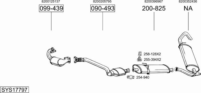 Bosal SYS17797 - Sistem de esapament - allinparts.ro