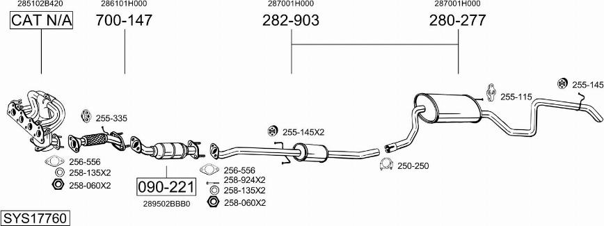 Bosal SYS17760 - Sistem de esapament allinparts.ro
