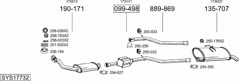 Bosal SYS17732 - Sistem de esapament - allinparts.ro