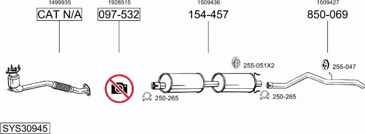 Bosal SYS30945 - Sistem de esapament - allinparts.ro