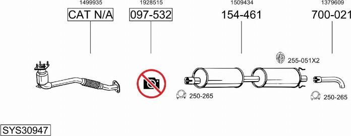 Bosal SYS30947 - Sistem de esapament - allinparts.ro