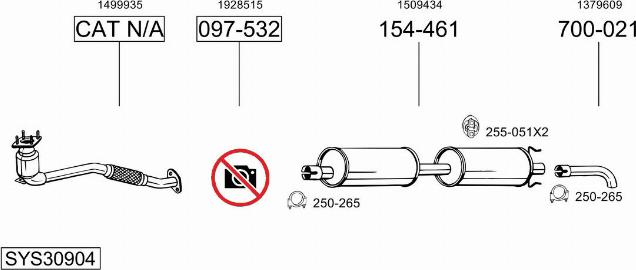 Bosal SYS30904 - Sistem de esapament - allinparts.ro