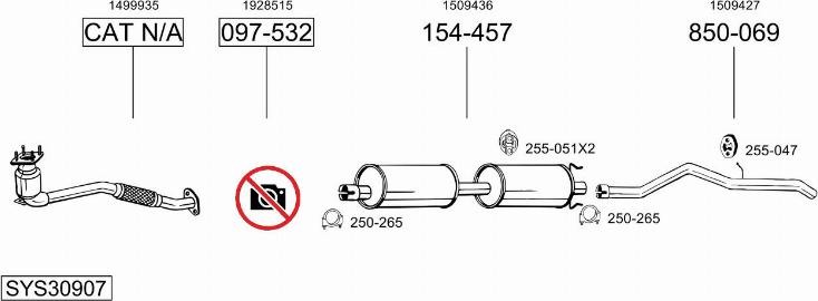 Bosal SYS30907 - Sistem de esapament - allinparts.ro