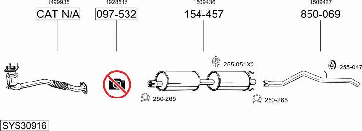 Bosal SYS30916 - Sistem de esapament - allinparts.ro
