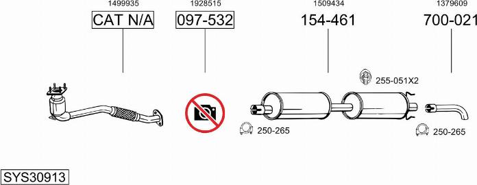 Bosal SYS30913 - Sistem de esapament - allinparts.ro